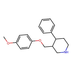 Piperidine, 3-((4-methoxyphenoxy)methyl)-4-phenyl-, (3R,4S)- structure