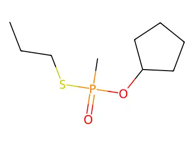 Phosphonothioic acid, methyl-, O-cyclopentyl S-propyl ester, (+-)- structure
