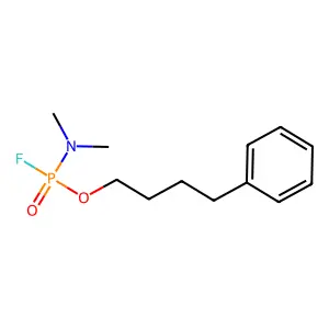Phosphonofluoridic acid, dimethyl-, 4-phenylbutyl ester structure