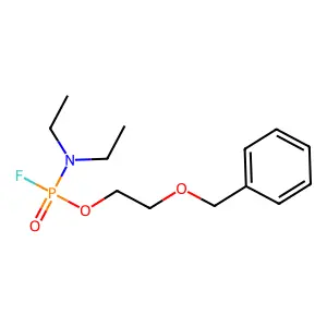 Phosphonofluoridic acid, diethyl-, 2-(phenylmethoxy)ethyl ester structure