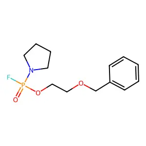 Phosphonofluoridic acid, 1-pyrrolidinyl-, 2-(phenylmethoxy)ethyl ester structure