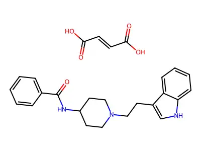 but-2-enedioic acid;N-[1-[2-(1H-indol-3-yl)ethyl]piperidin-4-yl]benzamide structure