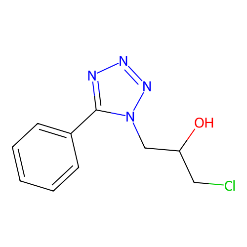 1-chloro-3-(5-phenyl-1H-tetraazol-1-yl)-2-propanol structure