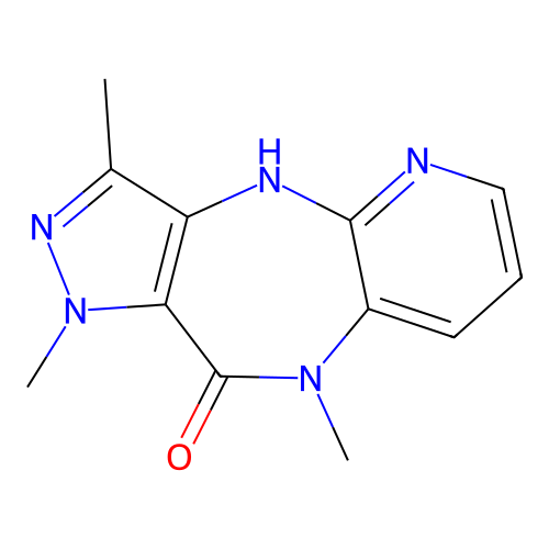 Pyrazolo(4,3-e)pyrido(3,2-b)(1,4)diazepin-10(1H)-one, 4,9-dihydro-1,3,9-trimethyl- structure
