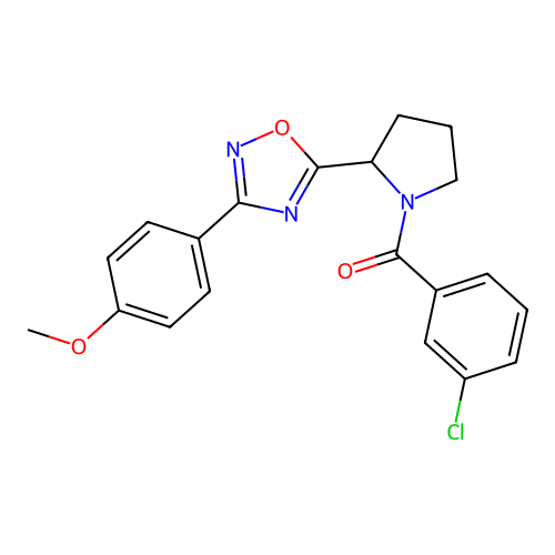 5-[1-(3-Chlorobenzoyl)pyrrolidin-2-yl]-3-(4-methoxyphenyl)-1,2,4-oxadiazole structure