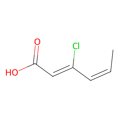 2,4-Hexadienoic acid, 3-chloro-, (Z,Z)- structure