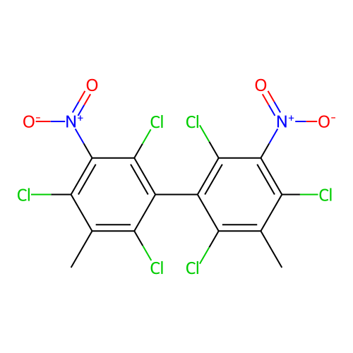2,2',4,4',6,6'-Hexachloro-3,3'-dimethyl-5,5'-dinitrobiphenyl structure