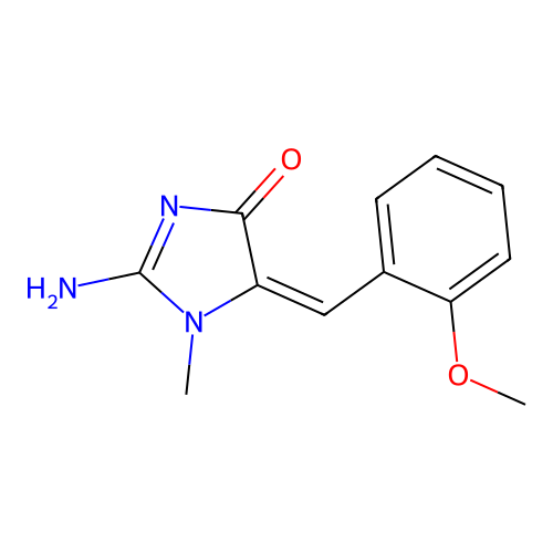 2-Amino-5-[(2-methoxyphenyl)methylidene]-1-methylimidazol-4-one structure