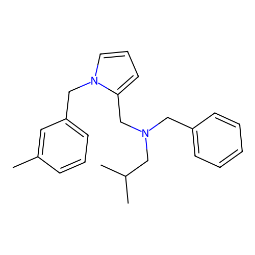 Benzyl({1-[(3-methylphenyl)methyl]-1H-pyrrol-2-YL}methyl)(2-methylpropyl)amine structure