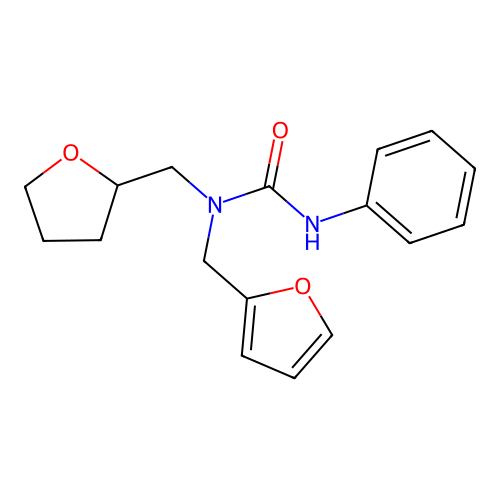 1-(Furan-2-ylmethyl)-3-phenyl-1-(tetrahydrofuran-2-ylmethyl)urea structure