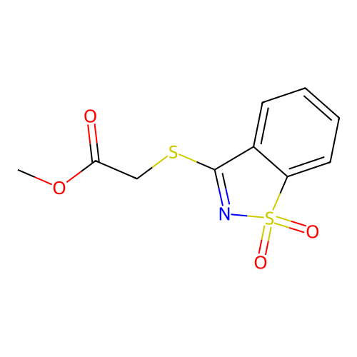 Methyl [(1,1-dioxido-1,2-benzothiazol-3-yl)sulfanyl]acetate structure