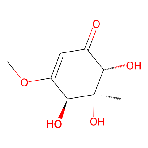 (4R,5S,6R)-4,5,6-trihydroxy-3-methoxy-5-methyl-cyclohex-2-en-1-one structure