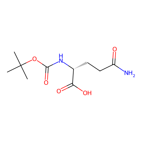(2R)-2-(((tert-butoxy)carbonyl)amino)-4-carbamoylbutanoic acid structure