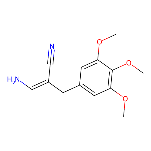 3-Amino-2-[(3,4,5-trimethoxyphenyl)methyl]prop-2-enenitrile structure