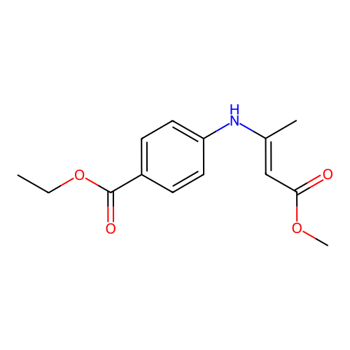 Ethyl 4-[(4-methoxy-4-oxobut-2-en-2-yl)amino]benzoate structure
