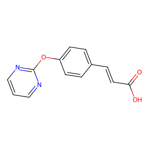 3-[4-(2-Pyrimidinyloxy)phenyl]-2-propenoic acid structure