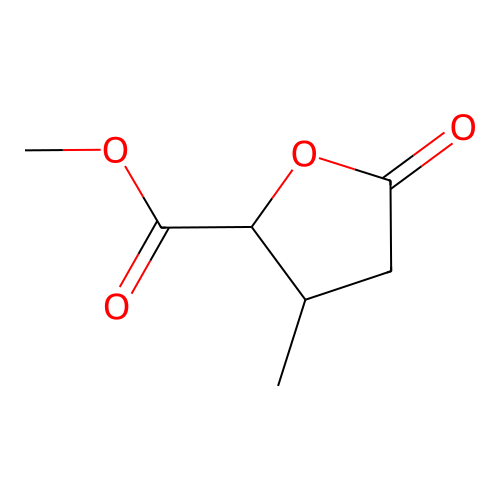 2-Furancarboxylic acid, tetrahydro-3-methyl-5-oxo-, methyl ester structure