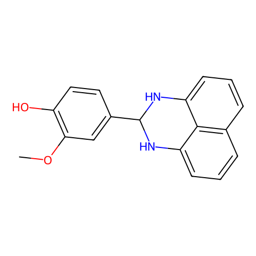 4-(2,3-dihydro-1H-perimidin-2-yl)-2-methoxyphenol structure