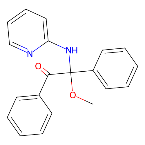 2-Methoxy-1,2-diphenyl-2-(pyridin-2-ylamino)ethanone structure
