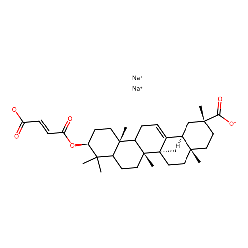Olean-12-en-30-oic acid, 3-beta-hydroxy-, hydrogen maleate (ester), sodium salt structure