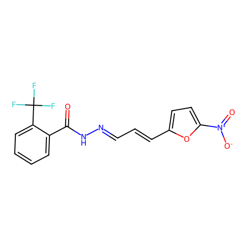 2-(Trifluoromethyl)benzoic acid (3-(5-nitro-2-furanyl)-2-propenylidene)hydrazide structure