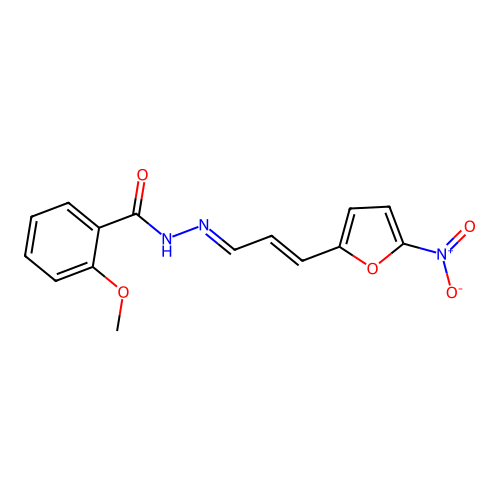 2-Methoxybenzoic acid (3-(5-nitro-2-furanyl)-2-propenylidene)hydrazide structure
