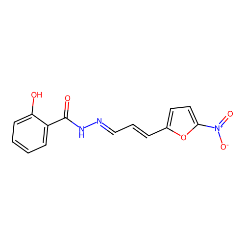 2-Hydroxybenzoic acid (3-(5-nitro-2-furanyl)-2-propenylidene)hydrazide structure