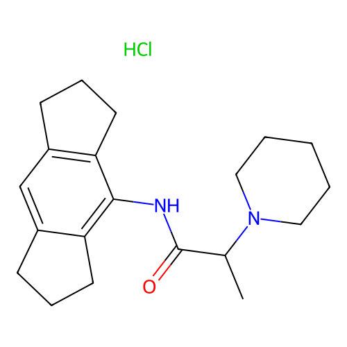 N-(s-Hydrindacen-4-yl)-2-piperidinopropionamide hydrochloride structure