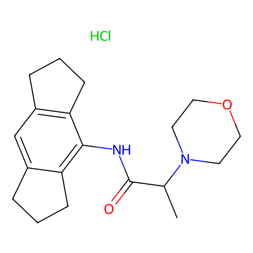 N-(1,2,3,5,6,7-Hexahydro-s-indacen-4-yl)-alpha-methyl-4-morpholineacetamide hydrochloride structure
