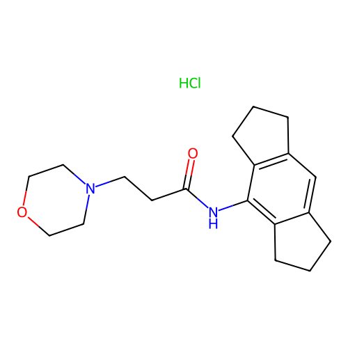 N-(1,2,3,5,6,7-Hexahydro-s-indacen-4-yl)-4-morpholinepropanamide hydrochloride structure