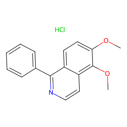 Isoquinoline, 5,6-dimethoxy-1-phenyl-, hydrochloride structure