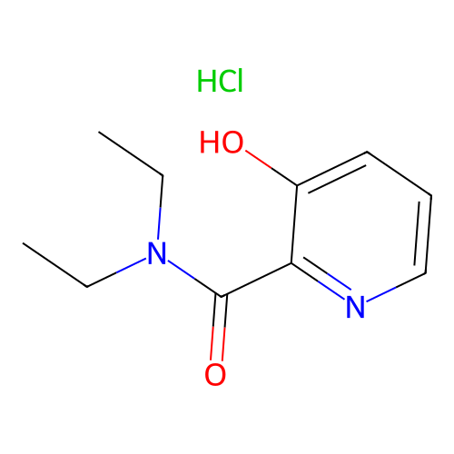 N,N-Diethyl-3-hydroxypyridine-2-carboxamide monohydrochloride structure