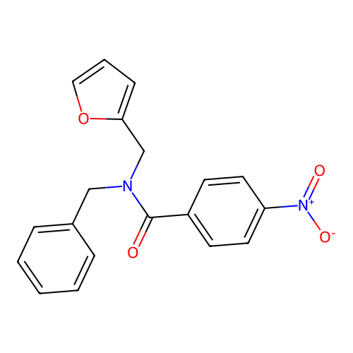 N-苄基-N-(呋喃-2-基甲基)-4-硝基苯甲酰胺 structure