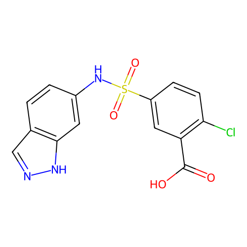 2-chloro-5-(1H-indazol-6-ylsulfamoyl)benzoic Acid structure