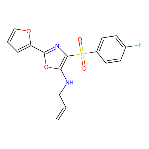 N-allyl-4-((4-fluorophenyl)sulfonyl)-2-(furan-2-yl)oxazol-5-amine structure