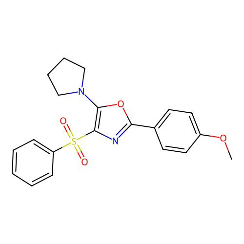 4-(Benzenesulfonyl)-2-(4-methoxyphenyl)-5-(pyrrolidin-1-yl)-1,3-oxazole structure