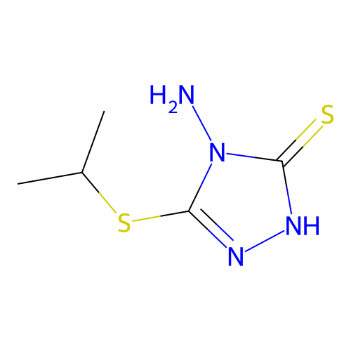 4-amino-5-(propan-2-ylsulfanyl)-4H-1,2,4-triazole-3-thiol structure
