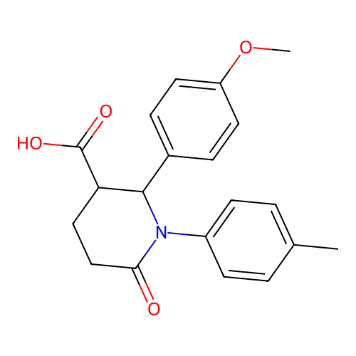 2-(4-Methoxyphenyl)-1-(4-methylphenyl)-6-oxopiperidine-3-carboxylic acid structure