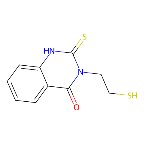 2-Sulfanyl-3-(2-sulfanylethyl)-3,4-dihydroquinazolin-4-one structure