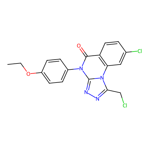 8-chloro-1-(chloromethyl)-4-(4-ethoxyphenyl)-4H,5H-[1,2,4]triazolo[4,3-a]quinazolin-5-one structure