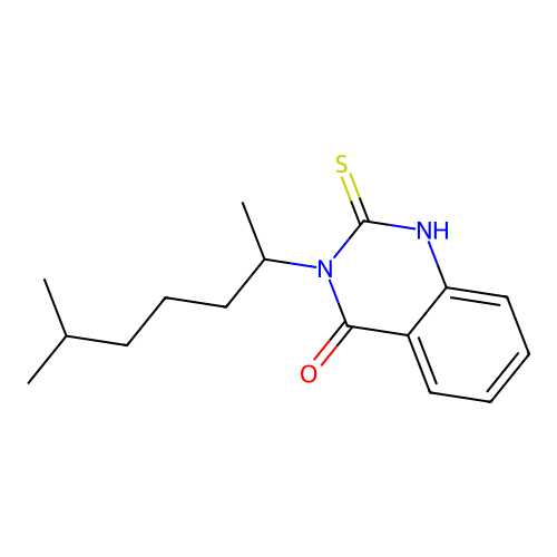 3-(6-Methylheptan-2-yl)-2-sulfanyl-3,4-dihydroquinazolin-4-one structure