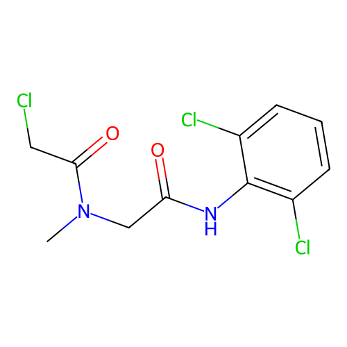 2-chloro-N-{[(2,6-dichlorophenyl)carbamoyl]methyl}-N-methylacetamide structure