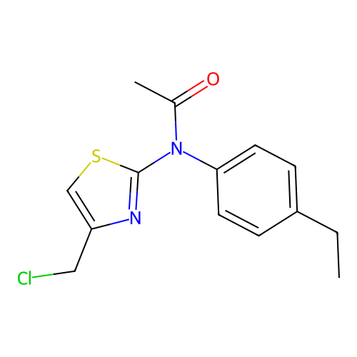 N-[4-(chloromethyl)-1,3-thiazol-2-yl]-N-(4-ethylphenyl)acetamide structure