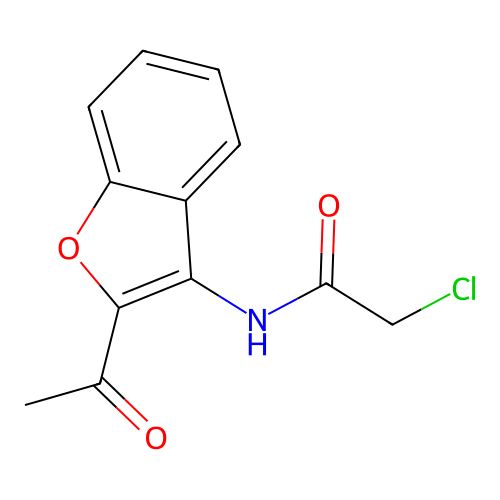 N-(2-acetyl-1-benzofuran-3-yl)-2-chloroacetamide structure