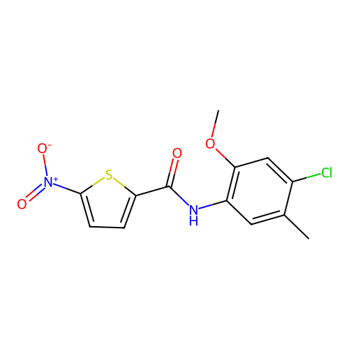 N-(4-chloro-2-methoxy-5-methylphenyl)-5-nitrothiophene-2-carboxamide structure