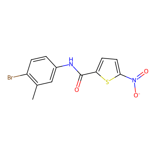 N-(4-bromo-3-methylphenyl)-5-nitrothiophene-2-carboxamide structure
