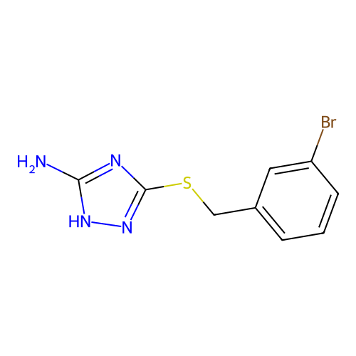 5-[(3-bromobenzyl)thio]-4H-1,2,4-triazol-3-amine structure