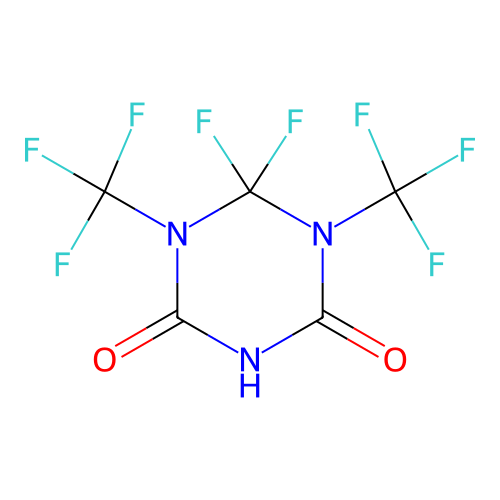 6,6-Difluoro-1,5-bis(trifluoromethyl)-1,3,5-triazinane-2,4-dione structure