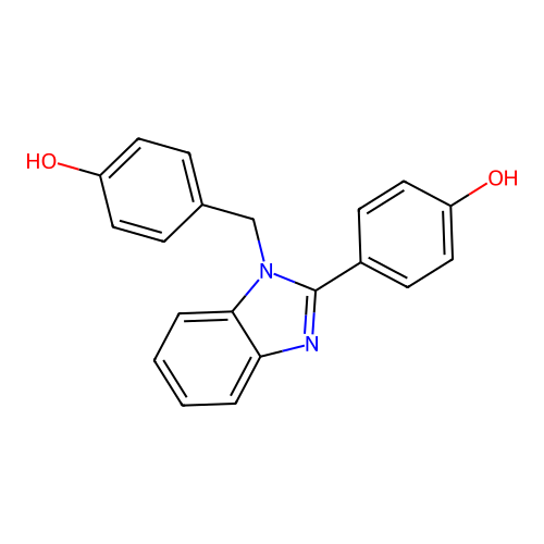 Phenol, 4-((2-(4-hydroxyphenyl)-1H-benzimidazol-1-yl)methyl)- structure