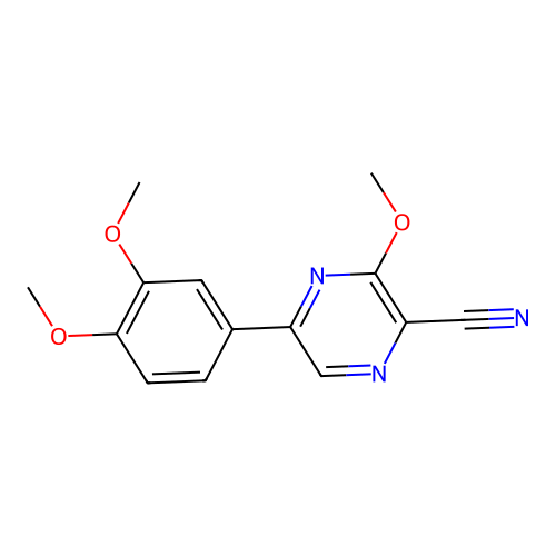 5-(3,4-Dimethoxyphenyl)-3-methoxy-2-pyrazinecarbonitrile structure